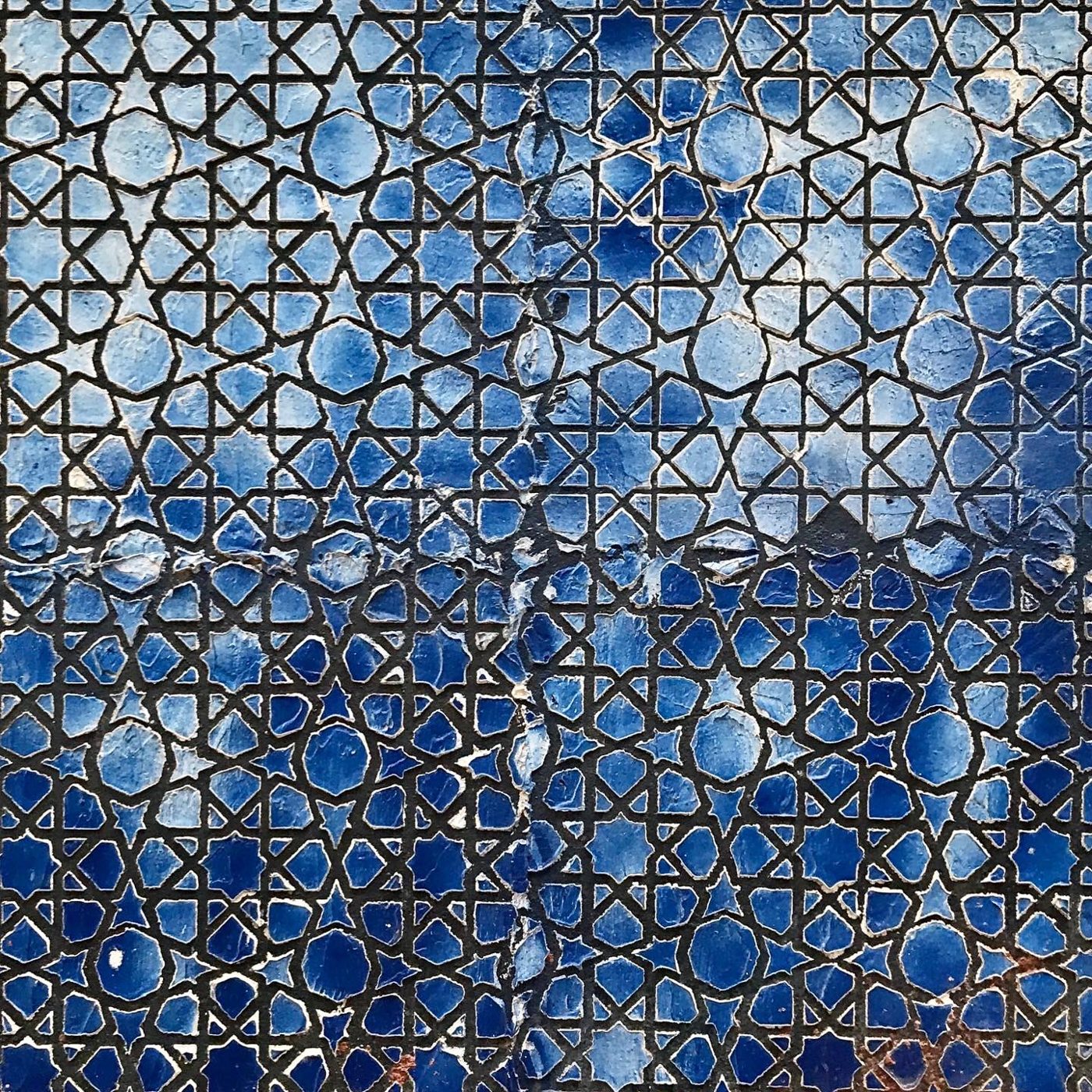 Mavi geometrik çini deseni